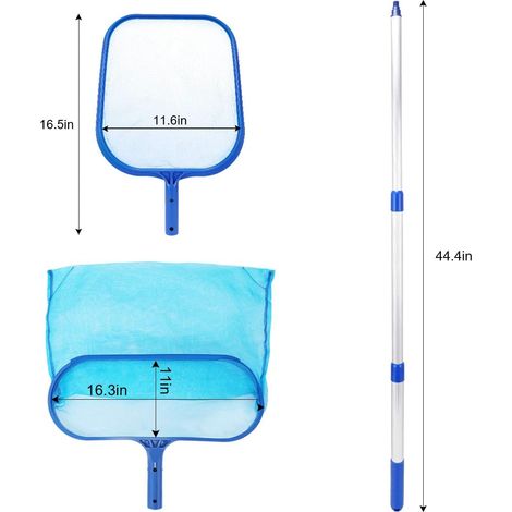 Kit Nettoyage Piscine, avec Tige télescopique utilisé pour Nettoyer la Piscine Gonflable pour Enfants, utilisé pour Nettoyer l'aquarium Familial écumeur léger Long Tubes Amovibles