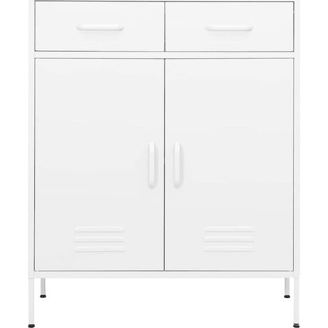 Maison Exclusive - Armadietto Bianco 80x35x101,5 cm in Acciaio (1/5)