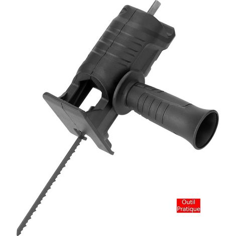 1 adaptateur pour scie sabre, compatible perceuse électrique, pour menuiserie et découpe de bois, coupe courbe (1/5)