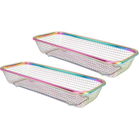 Set aus 2 Edelstahlkörben, multifunktionaler Organizer für Besteck und Essstäbchen (1/4)
