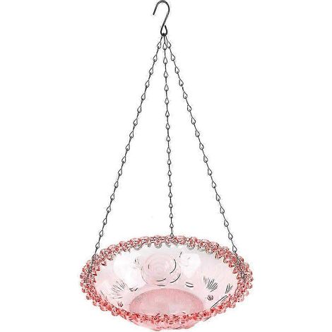 Mangeoire et bain d'oiseaux suspendus en forme de fleur - Magnifique décoration extérieure pour les oiseaux et la faune du jardin (1/5)