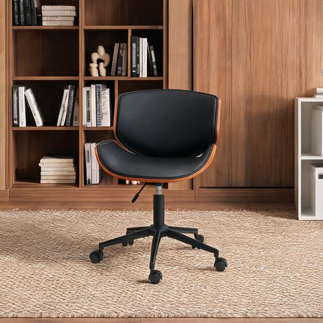 Chaise de bureau en similicuir bois 54 x 52 x 84 cm (1/5)