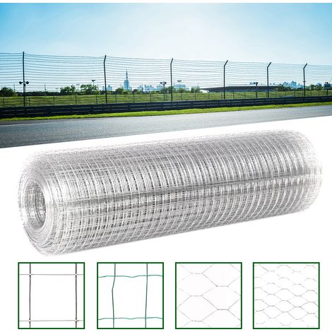 Fence Panels Galvanised Iron Wire Net Animal Cage Protective Mesh, Grid 2.5CM 90x600CM (1/5)