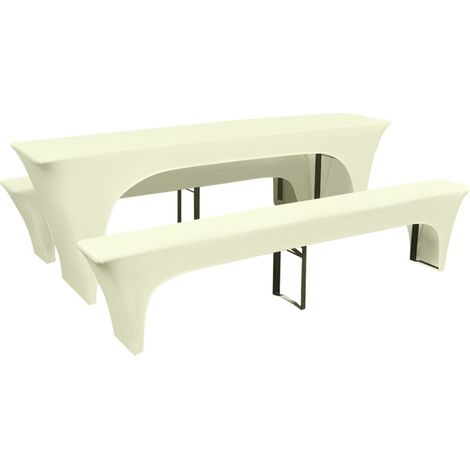 Funda para mesa/bancos de picnic 3 piezas Crema DEC022385
