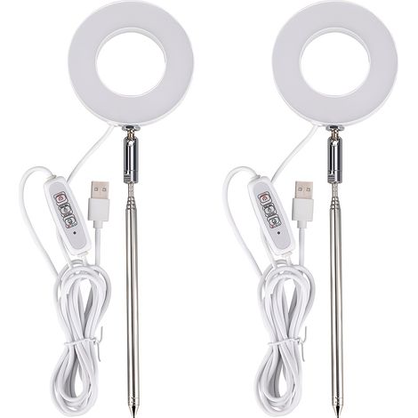 Lampe de croissance Angel Grow Light (1 ou 2 pièces), spectre complet 6000K, 3 modes d'éclairage et minuterie 3/9/12 heures, lampe de bureau réglable alimentée par USB, adaptée à une utilisation en in (1/5)