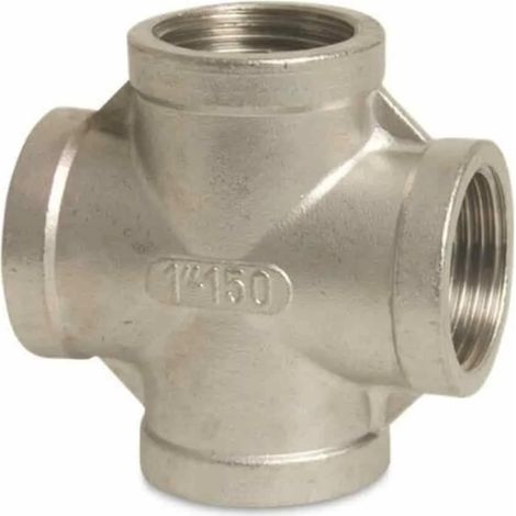 Raccord Fileté Inox, Croix 90°, 1/2" IG V4A