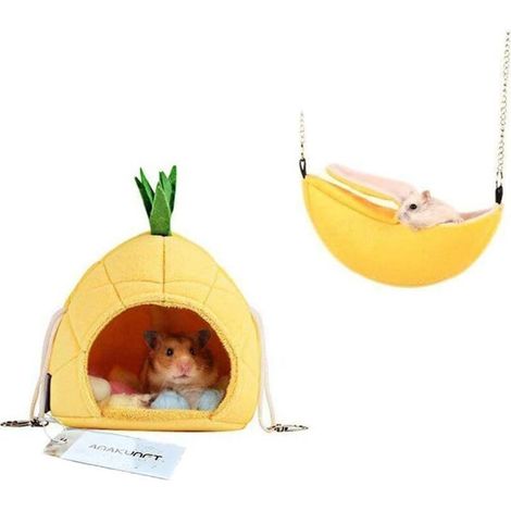 Lot de 2 de literie Hamster, Chinchilla Cage Accessoires Hamac, Maison du Hamster Jouets pour Petits Animaux Sugar Glider écureuil Chinchilla Hamster Rat Jouer de Couchage