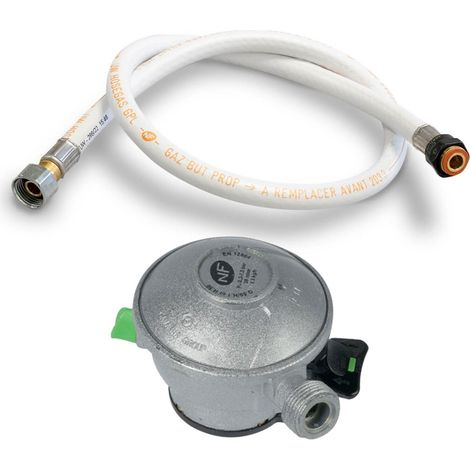 Pack Tuyau gaz souple 1.50 m + Détendeur Propane à clipser Quick-On Valve 20mm ANTARGAZ PRIMAGAZ TOTALGAZ FINAGAZ (1/3)
