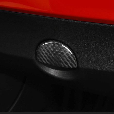 Suitable for Fiat 500 carbon fiber passenger side glove box handle cover (1/4)