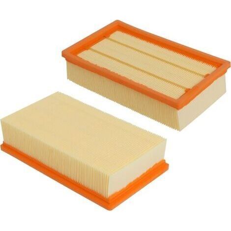 Pack of 2 flat pleated filters suitable for Kärcher NT 25/1 Ap, NT 35/1 Ap, NT 35/1, NT 45/1, NT 55/1, NT 361, NT 561, NT 611 Tact, Te, M, eco for 6.904-367.0/69043670 (1/4)