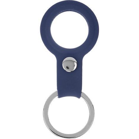 Étui de protection anti-perte en silicone avec anneau porte-clés et localisateur pour iOS (bleu foncé) (1/5)