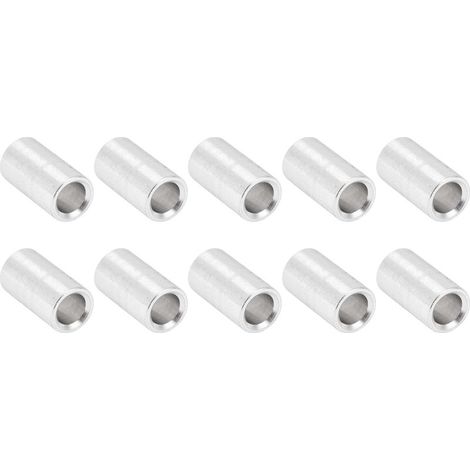 Lot de 10 entretoises rondes non filetées en alliage d'aluminium, diamètre extérieur 6 mm, longueur 12 mm (1/5)