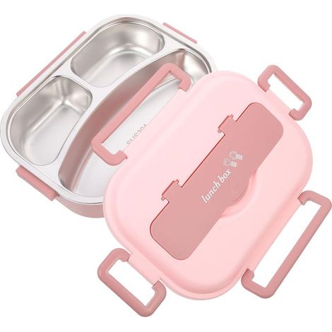 Boîte à lunch bento portable Hemobllo en acier inoxydable avec (1/5)