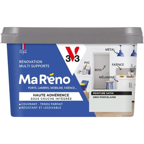 Peinture Réno Perfection® Multi-supports MA RENO V33 Gris porcelaine satin 0,5L (1/4)