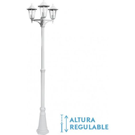 Auriga 3xe27 white aluminium straßenlampe auriga 3xe27 white ip44 220x62x62 cm höhenverstellbar