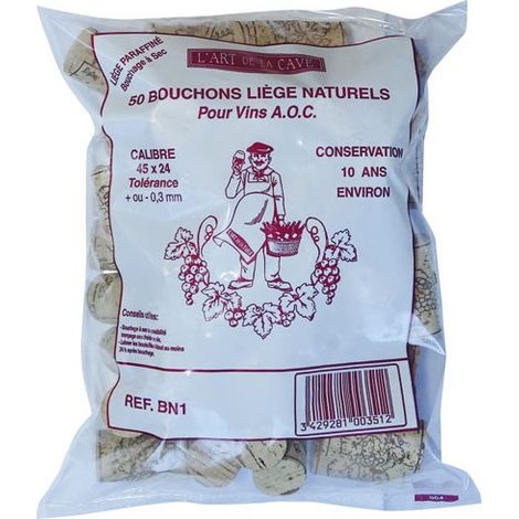 BOUCHONNERIE JOCONDI - Bouchon cylin.44x24 natur.sac50 (1/2)