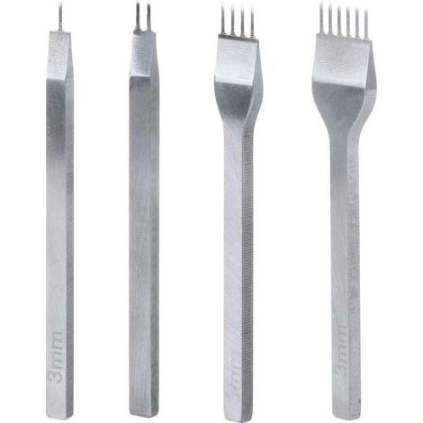 4 pezzi di utensili per la lavorazione della pelle, utensili per forare il metallo per cucire e allacciare