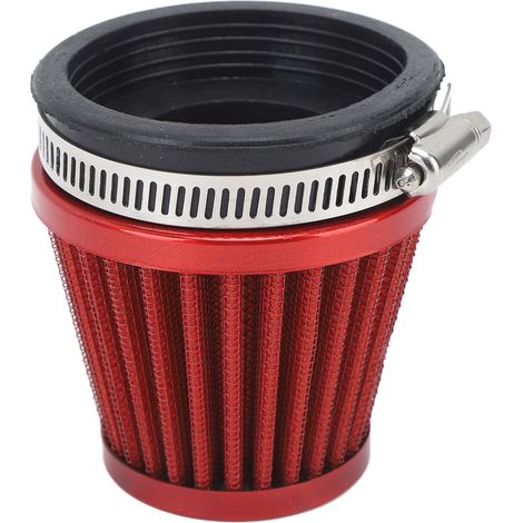 Filtre à air 60mm à visser, protection moteur, admission d'air pour moto tout-terrain, quad et ATV, rouge, fixation par collier (1/5)