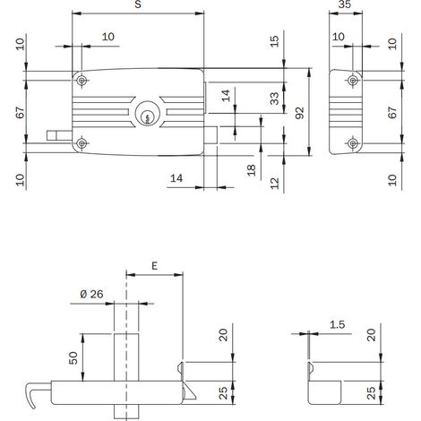 Serratura Applicare Cilindro Fisso Sx 432603E ISEO (1/2)