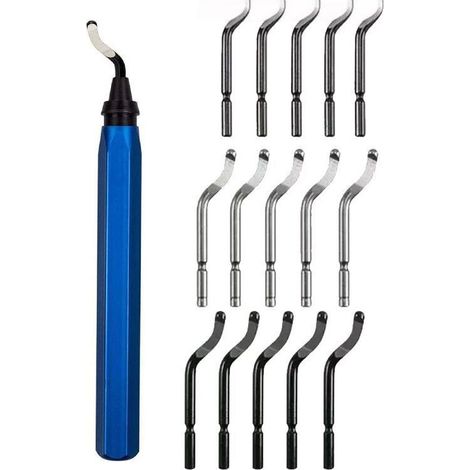 Outil d'Ébavurage Manuel, Ebavureur avec 10 BS1010 Lames de Rechange, Stylo Ebavureur, 360° Rotatif Deburr Burr Remover pour d'Impression 3D, Plastique, Aluminium, Cuivre, PVC, Acier (1/5)