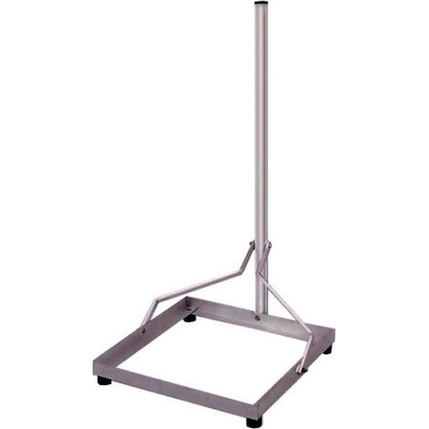 Support Parabole - HD LINE - Châssis Acier - Mât 100 cm - Dalle 50x50 cm - Fixation Terrasse (1/2)