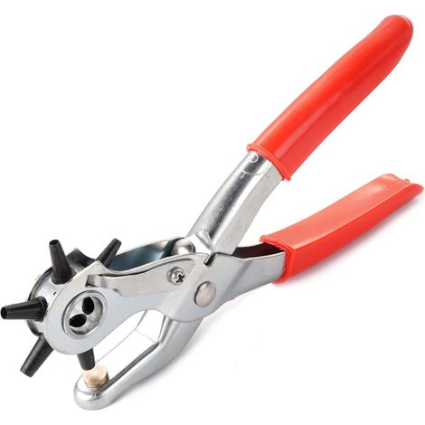 Pince Perforatrice, Perforatrice Cuir, Outil Perforation, Pince Perforatrice Cuir, Pince Perforatrice Rotative, Pince a Trouer le Cuir, Pince à Poinçon Perforatrice Robuste avec 6 tailles de poinçon (1/5)
