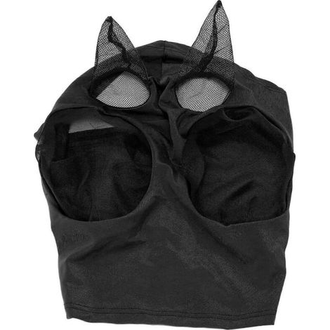 Masque anti-mouches pour chevaux 2024 - Tissu tricoté doux, respirant et confortable - Maille fine supplémentaire - Noir (1/5)