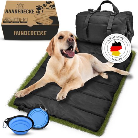 Couverture pour chien pour les déplacements imperméable et antidérapant – Tapis doux pour chien d'extérieur 110 x 70 cm à emporter avec gamelle d'eau pliable avec mousqueton, HD11070 (1/5)