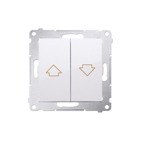 Pulsador de persiana con cerradura eléctrica para activación simultánea 10 AX, blanco Simon54 (1/4)