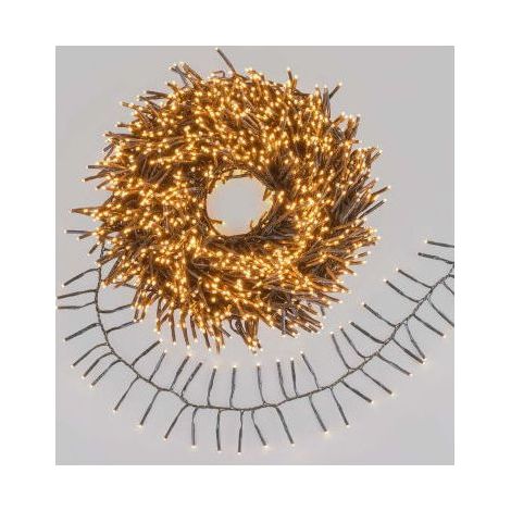 Lotti, Catena Luminosa Natalizia Festone Cluster, 30 m 2000 MiniLED, Bianco Caldo