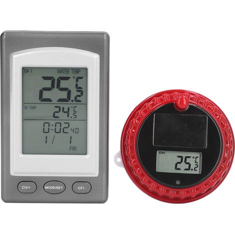 Thermomètre de piscine sans fil, thermomètre flottant à énergie solaire avec écran LCD (1/5)