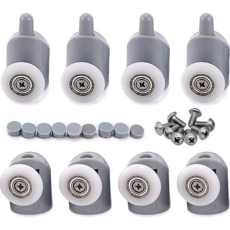 8 Pcs 23mm Galet Rouleau Roulette Roue pour Porte de Douche, Roulettes Coulissantes Porte Salle de Bain (1/5)