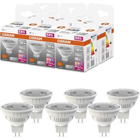 OSRAM Lampada LED LED SPOT MR16 45 con riflettore, GU5.3, 5.6W, 550lm, 2700K-6500K, scelta tra tre tonalità di luce bianco caldo, freddo, luce diurna, basso consumo energetico, lunga durata