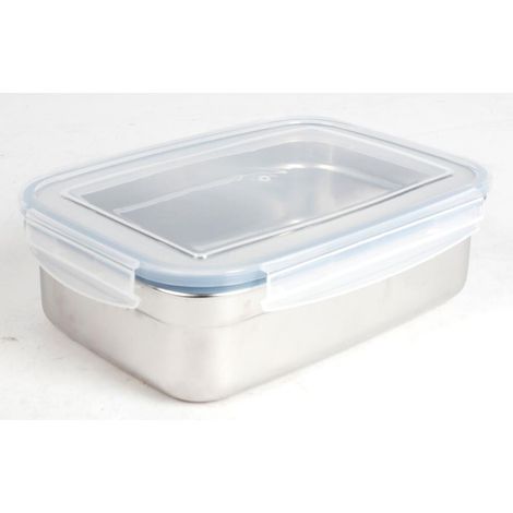 Lunchbox Edelstahl Klickverschlussdeckel 1,25 L Dosen Behälter Frischhalten Obst (1/2)