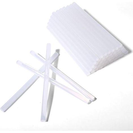 Pack de 50 Bâtons de Colle Chaude, 11mm x 200mm, Transparents Universels, Séchage Rapide, pour Pistolet à Colle Chaude, Bâtons pour Réparations et Loisirs Créatifs Bricolage Artisanat