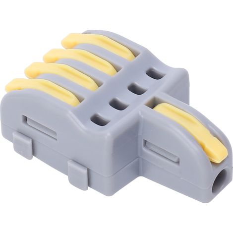 20 connecteurs de fil 1 entrée 4 sorties, répartiteur à pression, bornier de conducteur, pièces électriques (jaune) (1/5)