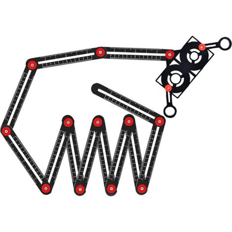 Règle de mesure multi-angles, 12 sections en céramique, outil de mesure d'angle avec localisateur de trou