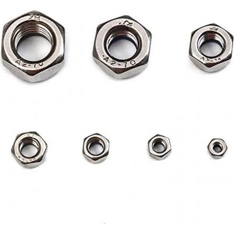170-teiliges Set Sicherungsmuttern Selbstsichernde Muttern Sechskantmuttern Nylon-Sicherungsmuttern Schrauben und Mutternsatz mit M3 M4 M5 M6 M8 stahl (1/4)