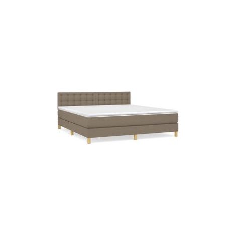 Sommier à lattes de lit avec matelas Taupe 160x200 Tissu (1/5)