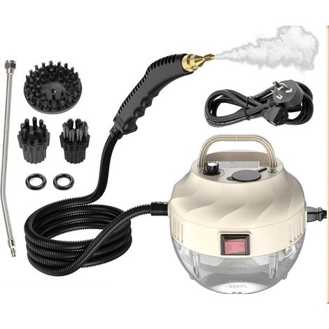Nettoyeur vapeur 2500 W, nettoyeur vapeur portatif avec 6 réglages ajustables et haute pression, adapté au nettoyage de la maison, de l'intérieur de la voiture, des joints de carrelage, etc. (1/5)