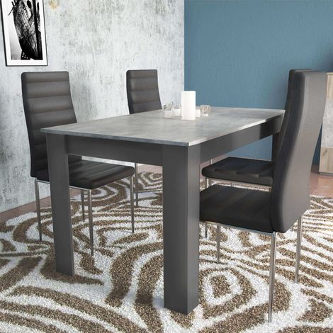 TAVOLO GEMMA ALLUNGABILE 160/200 X 90 X H75CM ANTRACITE E GRIGIO EFFETTO CEMENTO (1/5)