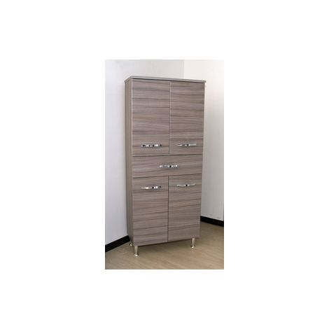 Mobile Colonna da bagno con 4 Ante + 1 Cassetti 66x33xh160 cm Palissandro - Antonella (1/2)