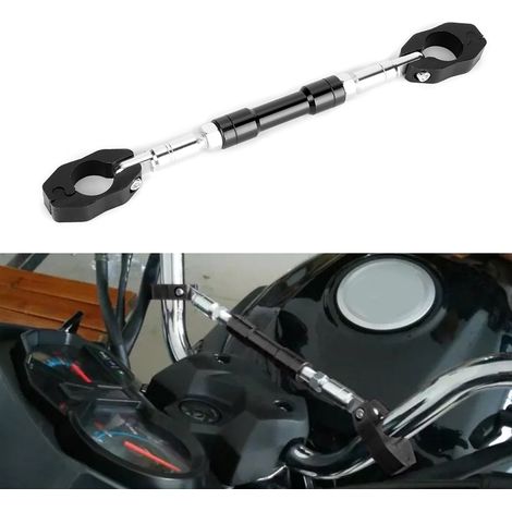 Guidon transversal réglable universel en alliage d'aluminium pour moto, noir, barre de stabilisation directionnelle (1/5)
