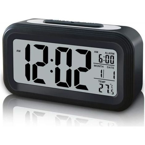 Réveil numérique, Smart Sensor Light Alarm Clock Horloge de réveil Snooze Facile Easy Opération Horloge numérique sans fil à piles (1/4)