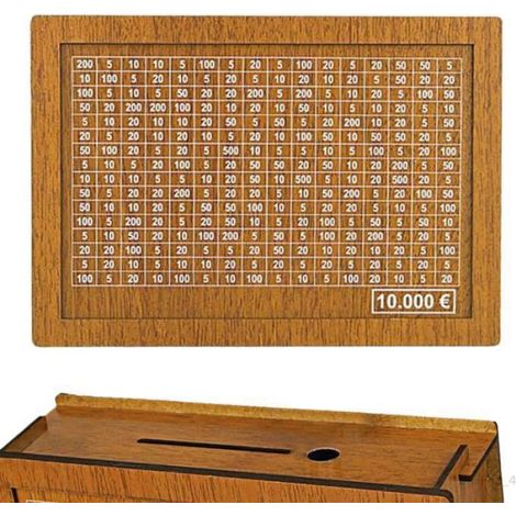 Banque en bois, boîte de rangement en bois, boîte d'économie d'argent, banque de pièces, vitrine décorative, boîte (1/4)