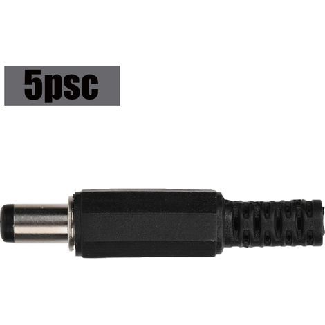 Lot de 5 connecteurs coaxiaux mâles d'alimentation CC 2,1 mm x 5,5 mm (1/5)