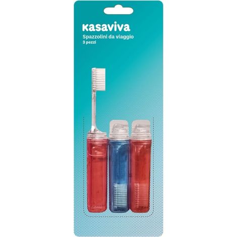 Set 3 Pezzi Spazzolino da Viaggio Portatile Multicolore