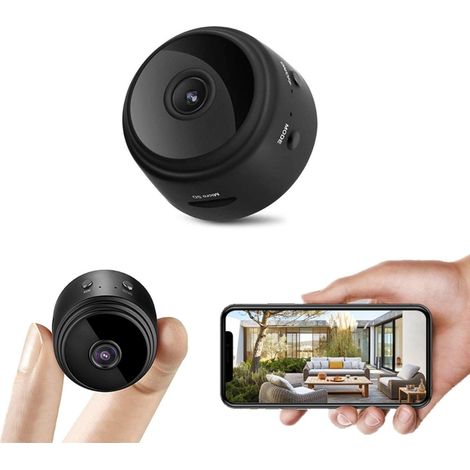 Mini cámara espía inalámbrica HD 1080P, cámara oculta, grabadora de video pequeña, cámara de seguridad WiFi, monitor de bebé con visión nocturna y detección de movimiento para interior/exterior, negro (1/5)