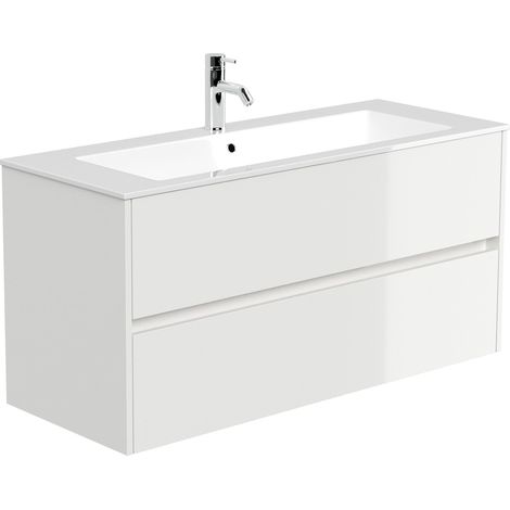 Badmöbel Taifun und Waschtisch 120 cm 2 Greif SoftClose Auszüge weiß Hgl (1/5)
