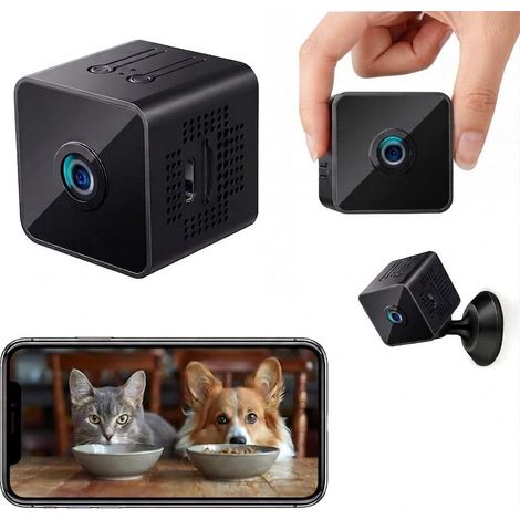Wi FI, 1080P Mini Camera de Surveillance sans Fil AVCE Vision Nocturne, Détection du Mouvement,Support Magnétique, pour Maison/Animaux (1/5)